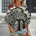 thumbnail image 3 of Zebra Rug Tropical Boots Awesome Women's V-Neck Blouse With 3/4 Ruffled Bell Sleeves Casual Top Ladies Blouses, 3 of 7