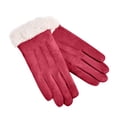 thumbnail image 4 of Lilgiuy Women's Winter Warm Gloves Fashion Solid Color Suede Lovely Daily Thickened Coldproof Soft Mittens for Hiking Camping Mountaining Red, 4 of 4