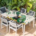 thumbnail image 2 of St. Patrick's Day Table Cloths for 3 Foot Rectangle Tables, Green Gnomes Shamrock Gold Coin Beige Patio Waterproof Elastic Fitted Tablecloths, Washable Rectangular Table Cover for Camping, 2 of 8