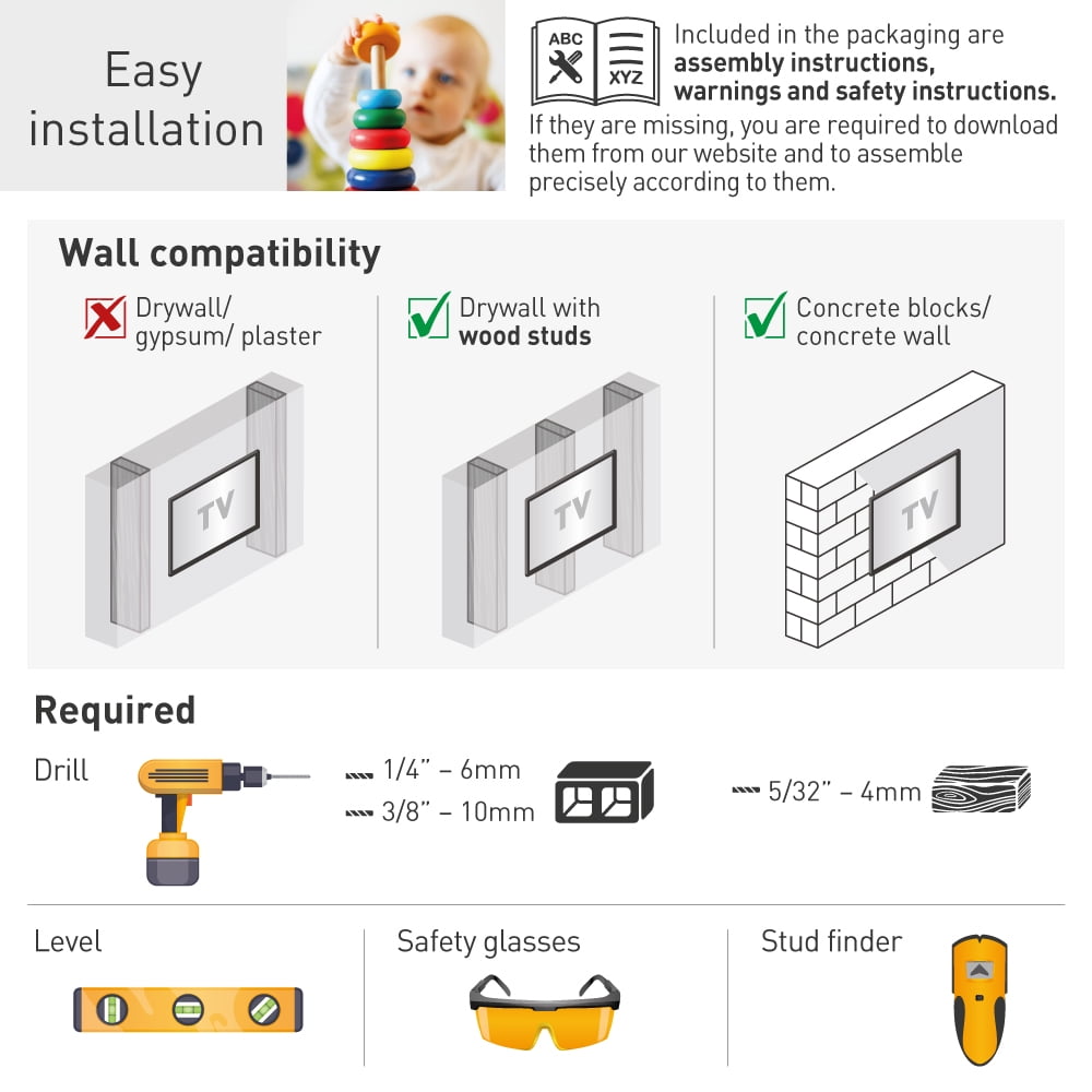 Barkan Full Motion TV Wall Mount, Full Motion