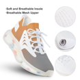 thumbnail image 3 of Abstract Texture Orange Grey Gradient Walking Shoes for Men Woman Lightweight Tennis Fashion Elastic Sports Shoes Cushion Basketball Shoes, 3 of 7