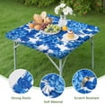 thumbnail image 4 of Square Tablecloth with Elastic Edges 34 * 34 Inch Waterproof Pioneer Colorful Floral Table Cover Washable Indoor and Outdoor for Party Kitchen Dinner Banquet Patio Picnic, 4 of 6