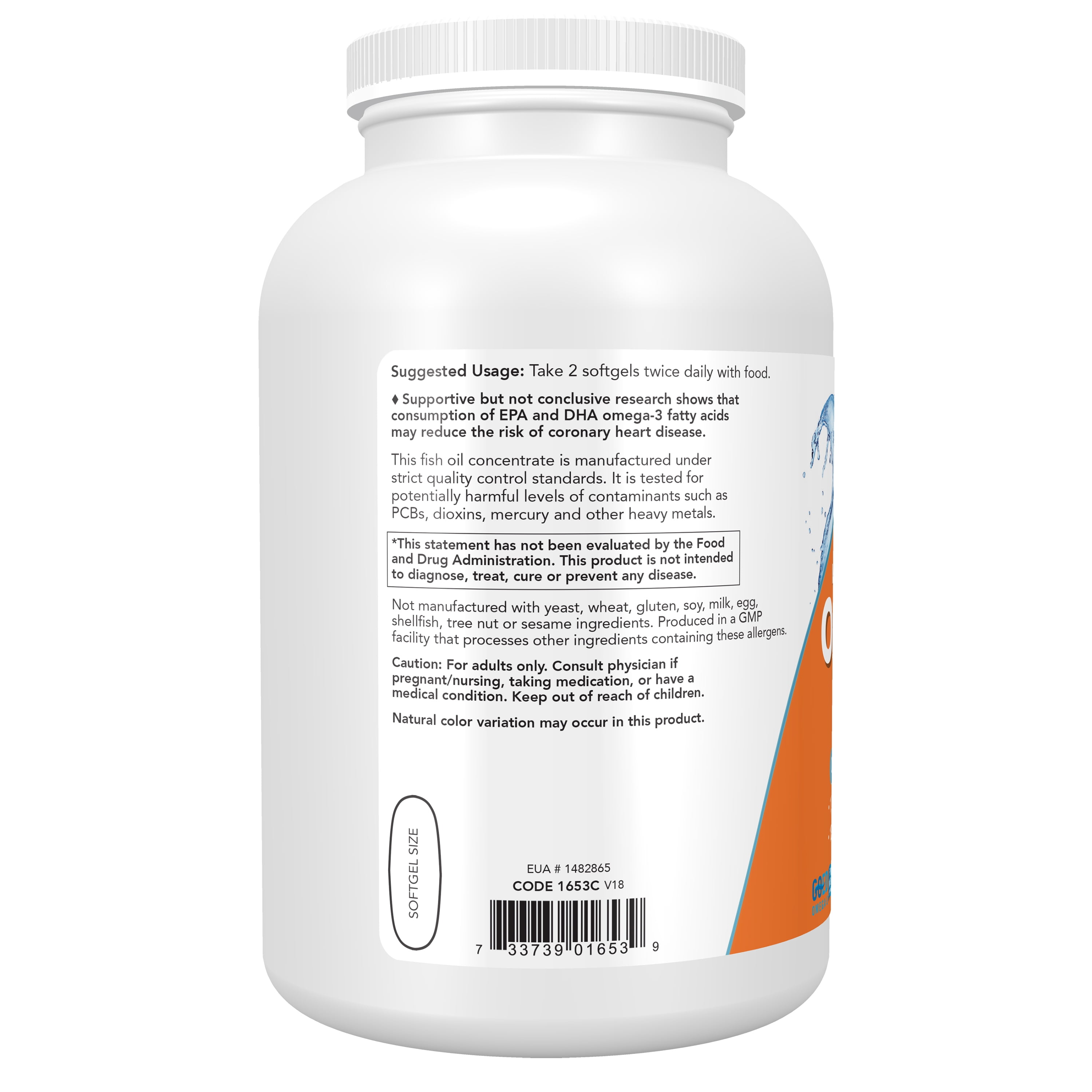 NOW Supplements, Omega-3 180 EPA / 120 DHA, Molecularly Distilled, Cardiovascular Support, 500 Softgels