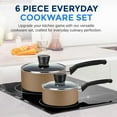 thumbnail image 3 of 6-Piece Nonstick Cookware Set with Black Coating, Heat-Resistant, Dishwasher Safe, Includes Fry Pans & Saucepans, 3 of 6