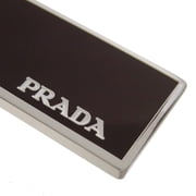 New Prada Rubino Red Enamel Silver Metal Keyring Keychain 2PS021