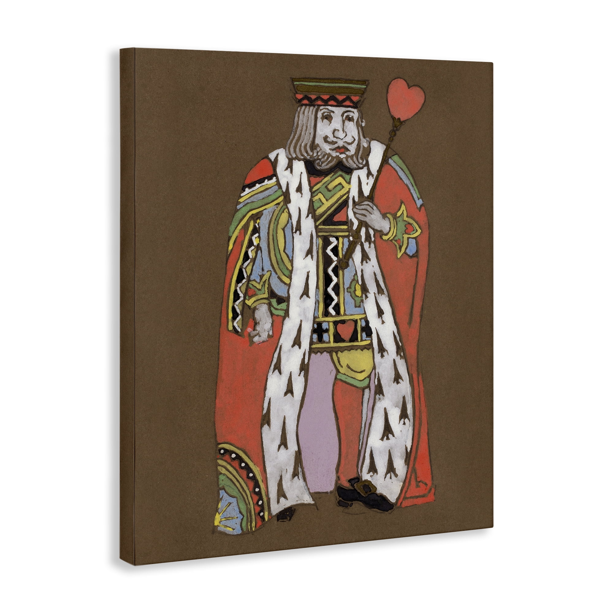 Stupell Industries King Playing Card Motif Entertainment Painting Wrapped Canvas Art Print Wall Art, 16 x 20