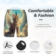 thumbnail image 2 of Kdxio Sunshine Cloud Cute Cat Print Men's Swim Trunks with Compression Liner 7 Inch Inseam Quick Dry Swim Shorts, 2 of 5