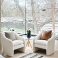 thumbnail image 4 of NPD Furniture Zella 19.5" Faux Shearling Fabric Accent Arm Chair in Beige, 4 of 9