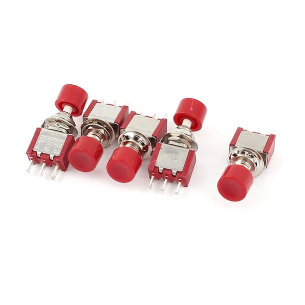 Interruptor de botón táctil momentáneo SPDT de 3 terminales AC 250V/2A 120V/5A 5 piezas