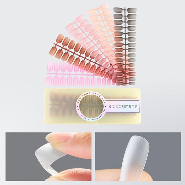300 piezas de Punta de uñas postizas artificiales para extensión de uñas perfecl Color cuadrado Color mixto cuadrado