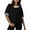 #254-Black, variant on Womens Short Sleeve Tees Crew Neck Drop Shoulder Color Block Soft Fabric 2026 Spring Summer Daily Casual Fashion Trendy Comfortable Versatile Tops S-2XL