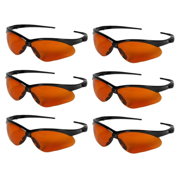 KLEENGUARD V30 Nemesis Safety Glasses/Sunglasses 19642 Black Frame, Copper Blue Shield Lens 6 Pair