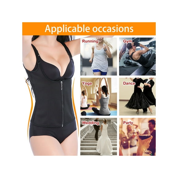 Wacanda Women's Waist Trainer Cincher Sweat Vest Corset Tummy Control Shapewear Body Shaper Slimmer Workout Fitness