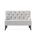 thumbnail image 2 of Benjara Ohio Loveseat Settee, 44 Inch Button Tufted Gray, Solid Birch Wood, 2 of 5