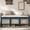 Blue, variant on 48" Retro Entryway Shoe Storage Bench with Rattan Drawers & Removable Button-Tufted Cushion, Black