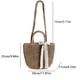 thumbnail image 3 of Bolso de mano para mujer, bandolera con lazo de encaje a la moda, Bolso informal elegante de paja para la playa, 3 of 8