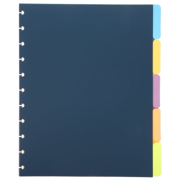 5 hojas de separadores de disco multicolores. Sistema de toma de notas con separadores de disco. Separadores de disco con pestaña.
