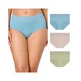 thumbnail image 2 of Bali Modern Seamless Lace Trim Brief Underwear, 3-Pack Cornflteal/Gloss/Lght Lily Grn 6 Women's, 2 of 2