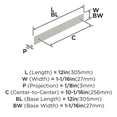 thumbnail image 6 of Amerock Maymont 10-1/16 inch (256mm) Center-to-Center Rectangle Satin Nickel Cabinet Pull Backplate, 6 of 7