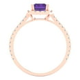 thumbnail image 4 of Solitaire with Accents Engagement Ring for Women - 1.86ct Natural Amethyst in 18K Rose Gold Promise Ring, 4 of 6