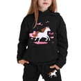 thumbnail image 4 of Tfken Toddler Girls Outfits Sets Cartoon Print Long Sleeve Hoodies Sweatpants Fall Black Outfit Set Size 3-4 Years, 4 of 4
