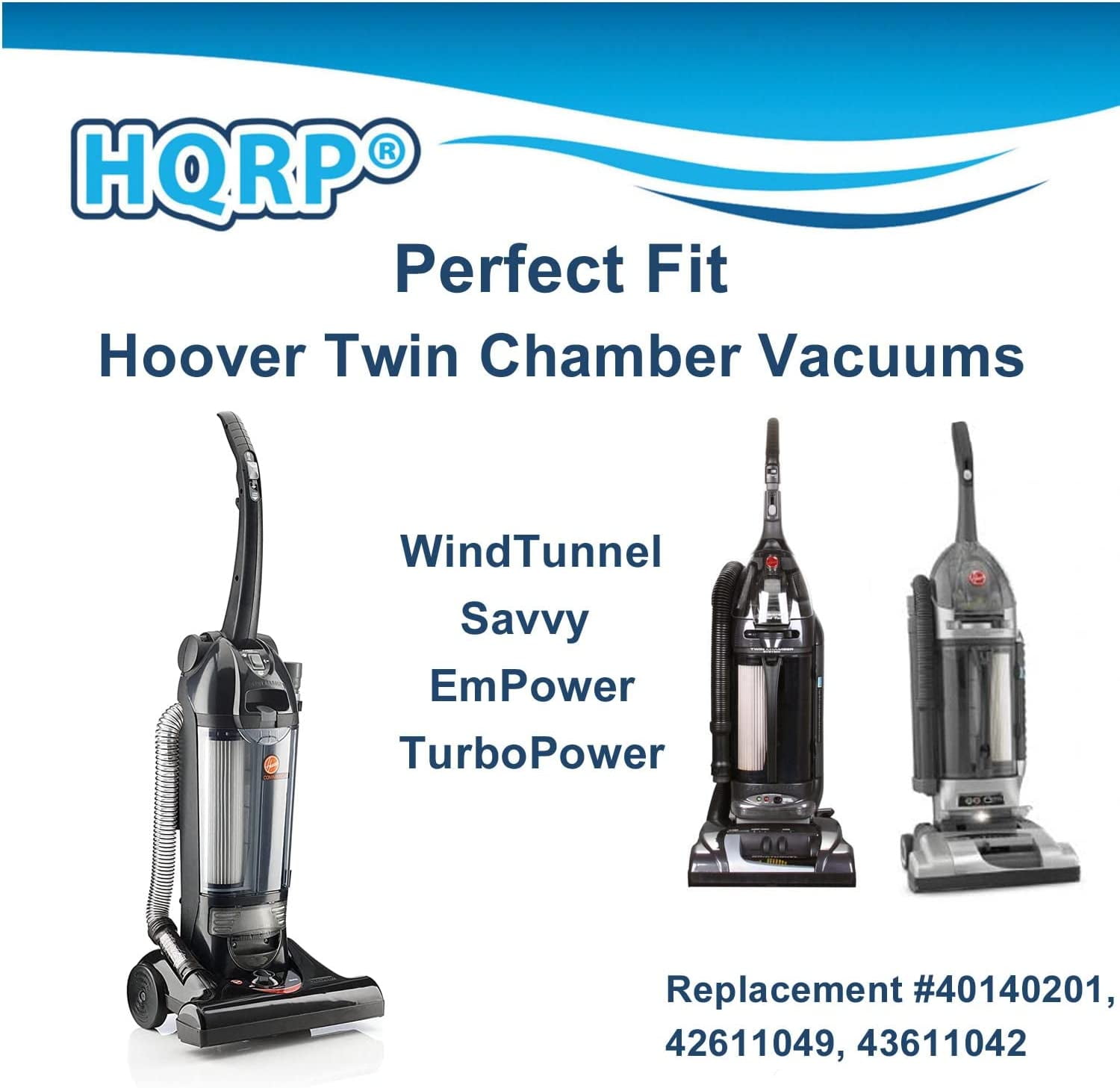 HQRP 2-Pack HEPA Filter for Hoover EmPower Bagless; TurboPower Bagless; Turbo 4600 Upright Vac