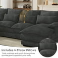 thumbnail image 5 of Wiilayok 110" U Shaped Cloud Couch Modular Sectional Couches for Living Room Fluffy Chenille Deep 4 Seat Sofa Set with Double Chaise & Memory Foam, Dark Gray, 5 of 9