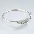 thumbnail image 6 of opvise Women Silver Color Rhinestone Angel Wings Bangle Cuff Bracelet Jewelry, 6 of 8