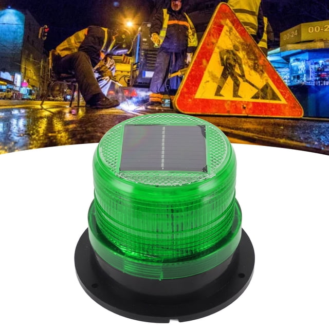 Solar Caution Light, Solar Beacon Light 8 LED Dusk To Dawn Sensor Screw Mount for Construction Red,Yellow,Blue,Green,White,Red Blue