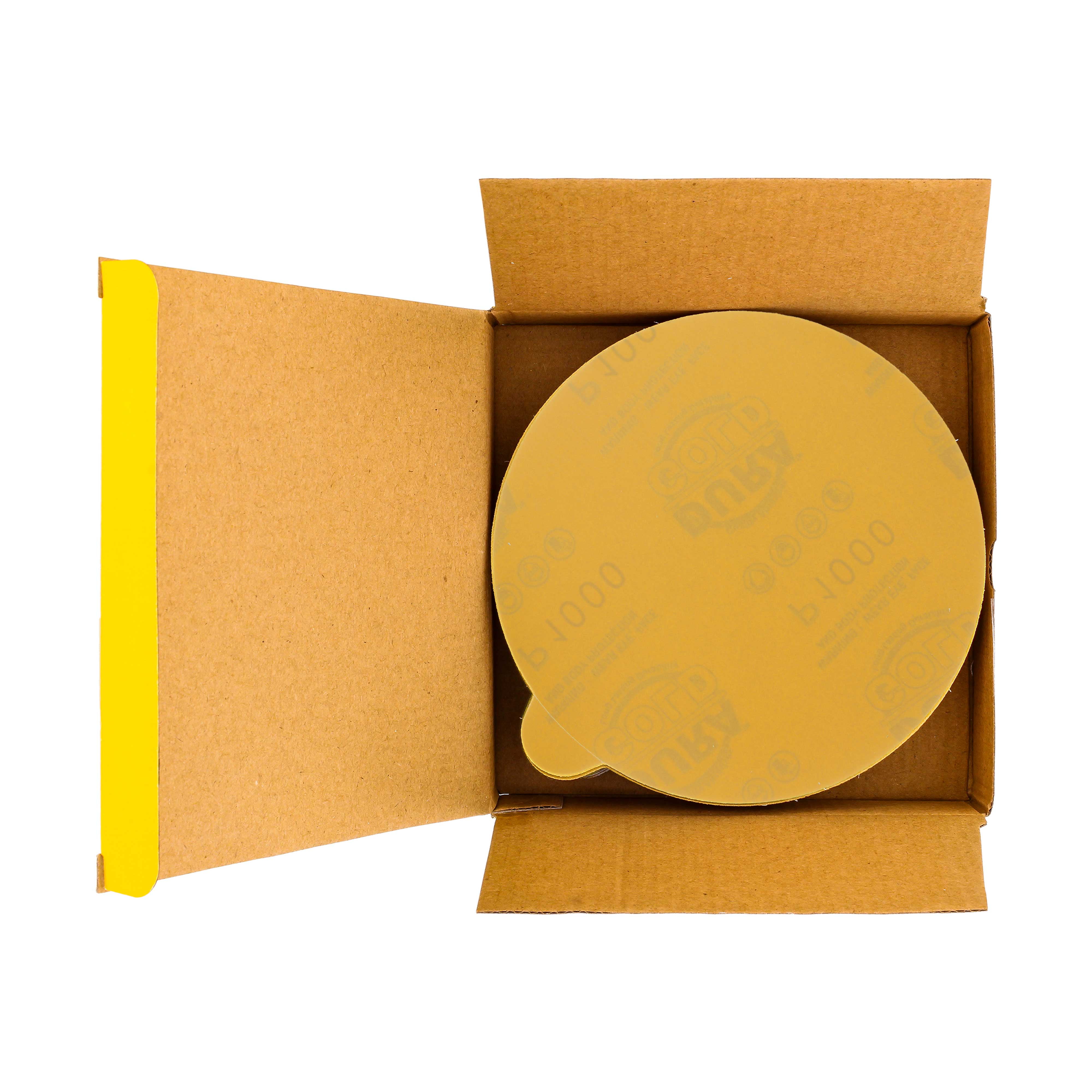 Dura-Gold Premium Box of 50 Sandpaper Finishing Discs for Automotive and Woodworking 800 Grit 6 Gold PSA Self Adhesive Stickyback Sanding Discs for DA Sanders 
