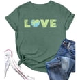 thumbnail image 2 of Earth Day T Shirts for Women 2026 Casual Short Sleeve Crewneck Love Letter Graphic Tees, 2 of 3