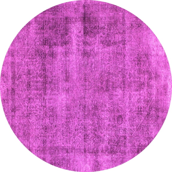 Ahgly Company Indoor Round Abstract Pink Modern Area Rugs, 8' Round