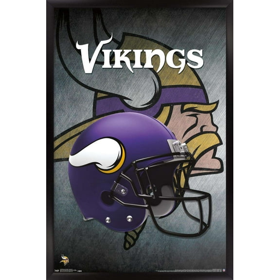 NFL Minnesota Vikings - Helmet 16 Wall Poster, 14.725" x 22.375", Framed