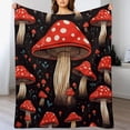 thumbnail image 3 of ARISTURING  Red Mushrooms Blanket Lightweight Warm Sofa Bed Outdoor Flannel Throw Blankets  in in All Seasons, 3 of 6