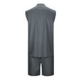 thumbnail image 3 of JLFKNG Men's Sets 2 Piece Beach Outfits Lace Up Hippie Tank Tops Summer Casual Sleeveless Shirts Matching Shorts Set Comfy Summer Clothes, 3 of 7