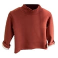 thumbnail image 1 of Boys Tshirts Autumn Winter Warm Trutleneck Long Sleeve Solid Pullover Basic Top Brown 6-7 Years, 1 of 7