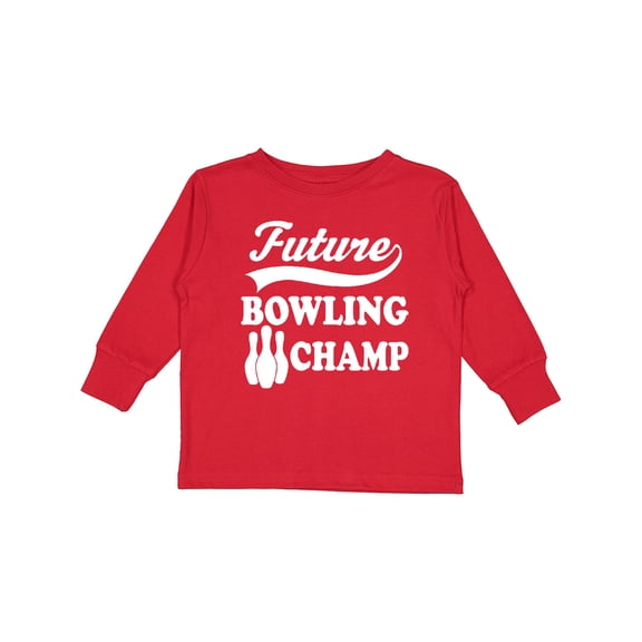 Inktastic Future Bowling Champ Childs Bowler Boys or Girls Long Sleeve Toddler T-Shirt