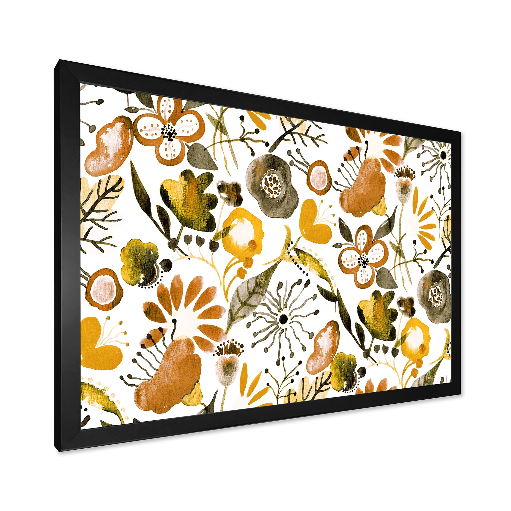 Designart 'Vital Abundance Of Wildflowers I' Modern Framed Art Print