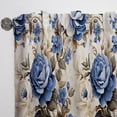 thumbnail image 3 of Designart "Trellis Of Cobalt Blue Cameos" Botanical Traditional Curtain, Floral Panel, 3 of 6
