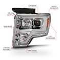 thumbnail image 4 of Faros delanteros ANZO USA Ford F-150 09-14 Halógeno Cromado, 4 of 9