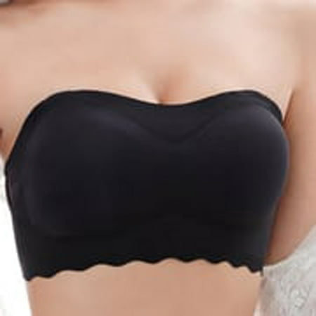 

ELFINDEA Womens Tops Stretch Strapless Bra Fashionable Summer Strapless Bra Suitable For One-Shoulder Tops Black 4XL