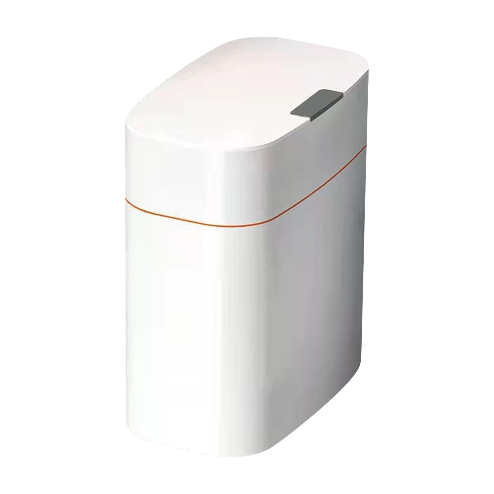 Sensor Trash Can, Automatic Touchless Bathroom Toilet Kitchen Bin, Waterproof Odor-Free Smart Garbage Can with Lid 15cm Slim Design, White