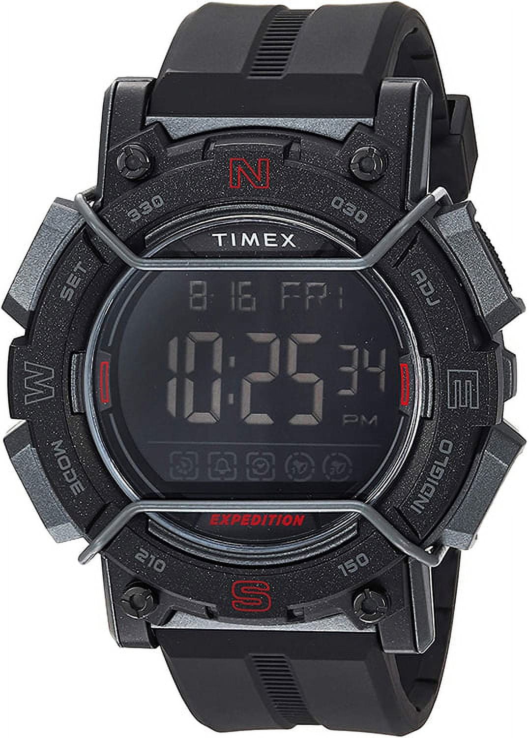 Timex Men's Expedition Digital CAT World Time 47mm Black/Black Resin Strap Watch