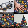 thumbnail image 4 of Xecao Dinosaurs in Space print Flannel Mat: Non-slip, 16x24in. Ideal for kitchen, bedroom, bath & living room., 4 of 9