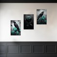 thumbnail image 3 of ZHONGYUTONG Gothic Canvas Wall Art Set of 3 Crow and Rose Art Prints Dark Goth Pictures Halloween Black Crow Painting for Bedroom Bathroom Home Decor Framed (16.00" x 24.00" x 3PCS), 3 of 5