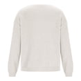 thumbnail image 5 of NTACZA Plus Size Women's Sweater V Neck Loose Fitting Beige Sweater Long Sleeve Pullover Cozy Knit Tops Womans Jumper L, 5 of 6