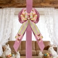 thumbnail image 5 of 78.74 x 10.62in Hot Pink Easter Bow Decoration, Imitation Linen Woven Ribbon, Bunny Egg Spring Wreath Accessory for Gift Wrapping, Hair, Clothing or Home Decor, 5 of 6