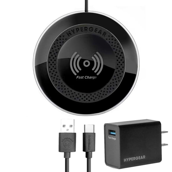 Base Cargador HYPERGEAR inalambrico Qi 15W Negro para iPhone e Android