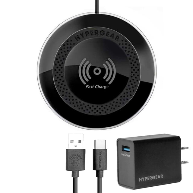 Base Cargador HYPERGEAR inalambrico Qi 15W Negro para iPhone e Android