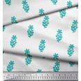 thumbnail image 2 of Soimoi Poly Georgette Fabric Leaves & Floral Block Print Fabric by Yard 52 Inch Wide, 2 of 3